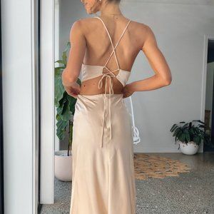 NWT BillyJ Alithia Midi Dress - Champagne AU8